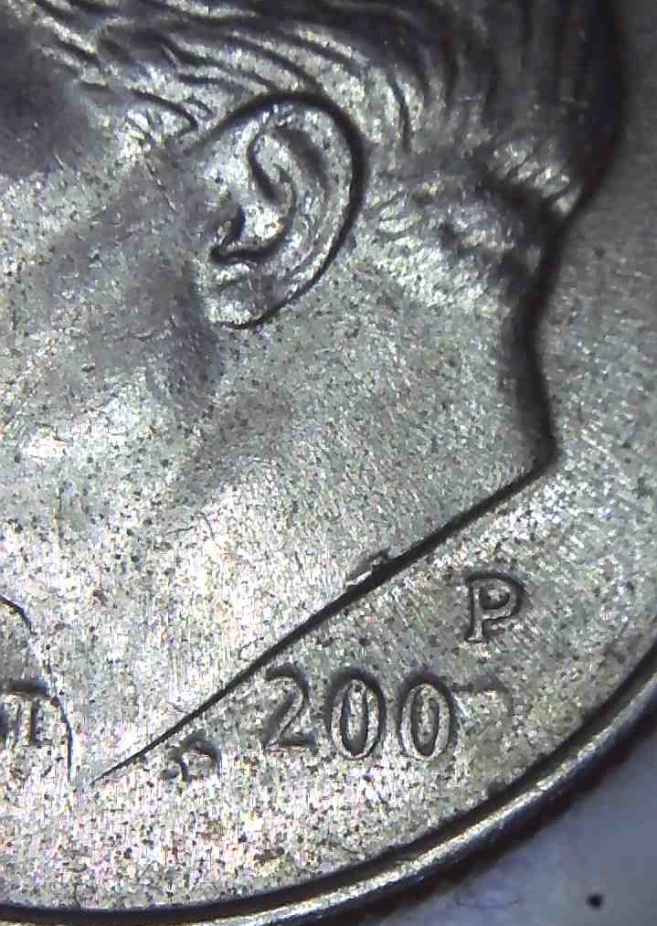 2000-?-P-Dime-With-Multiple-Die-Cracks,-Missing-Number-And-Dimple.