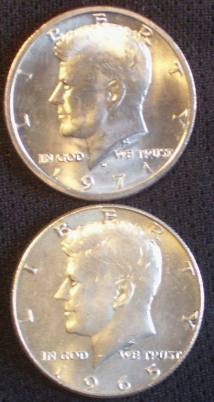 1965-Kennedy-Half-Dollar..not-Showing-Any-Copper-On-Rim