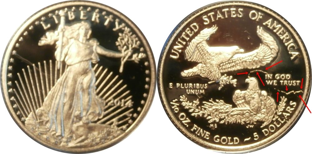 2014-1/10th-Oz.-Gold-Eagle-Proof.struck-Through-Error-Rev.