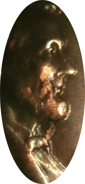 1954-P-Lincoln-Cent-With-Sheared-Off-Copper-Fragments-Obv.