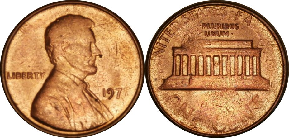 1977-Lincoln-Cent-Struck-Through-Grease