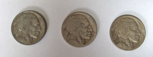 Buffalo-Nickels-With-Date-Worn-Away