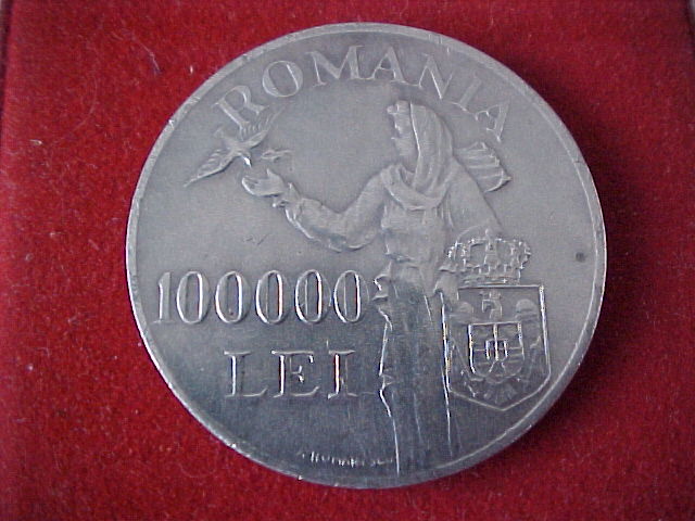 Romania-1946-Silver-100,000-Lei-Real-Or-Cut?