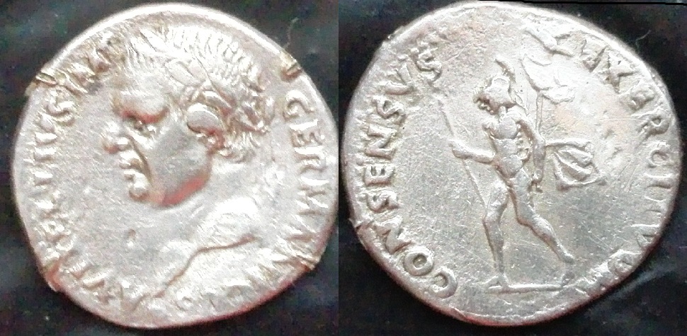 Out-Mine-Collection;-Vitellius--Tarraco-Silver-Denarius-Mars