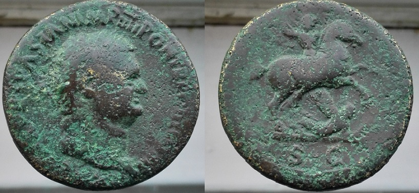 Titus-On-Horseback--Sestertius