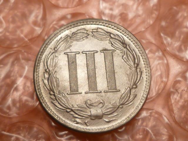 Counterfeit-1869-Three-Cent-Nickel-/-Trime