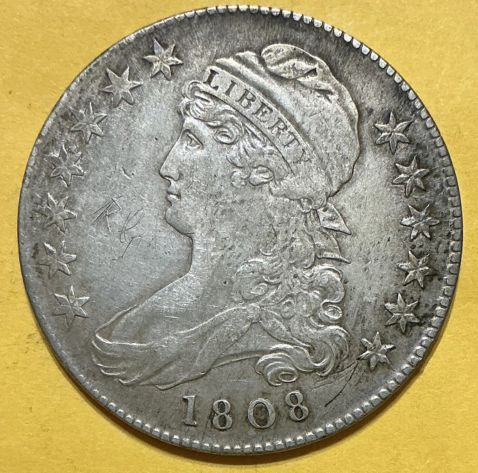 1808-Capped-Bust-Half-For-Grading-/-Overton