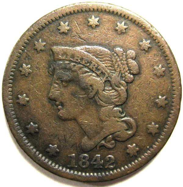 1842-Braided-Hair-Large-Cent---Which-Newcomb-Number?