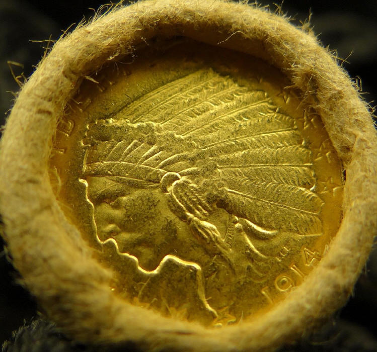Gold-$2.50-Indian-Head-In-Coin-Roll