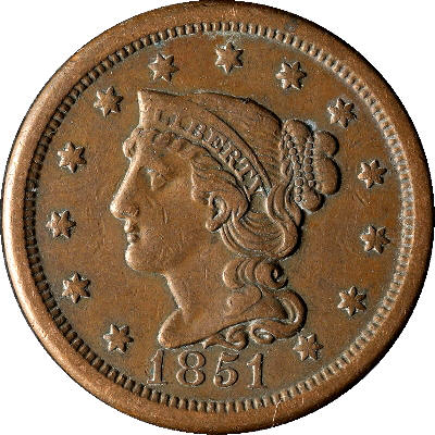 1851-Large-Cent-For-Grading