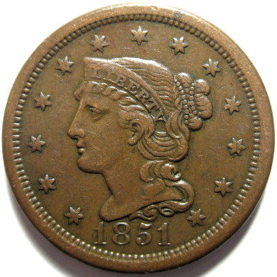 1851-Large-Cent-For-Grading