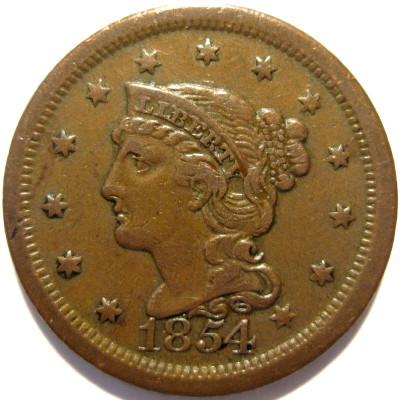 1854-Large-Cent-For-Grading