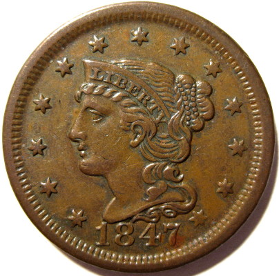1847-Large-Cent-For-Grading
