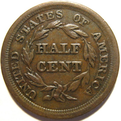 1855-Braided-Hair-Half-Cent-For-Grading