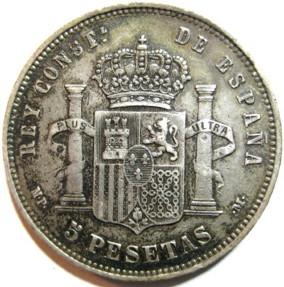 Spain-1888-5-Pesetas-For-Grading