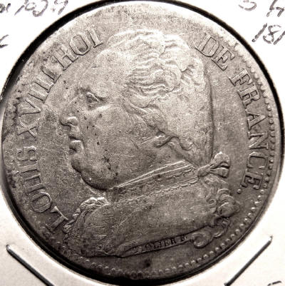 France-1814-M-5-Francs-For-Grading