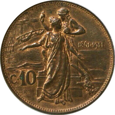 Italy-1911-10c-For-Grading