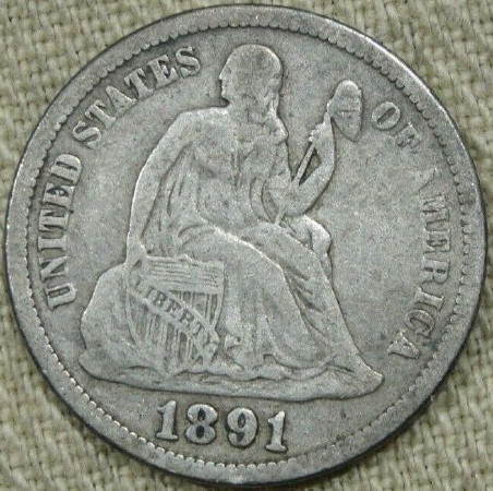 1891-Liberty-Seated-Dime-For-Grading