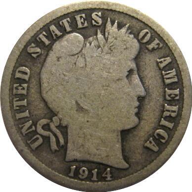 1914-S-Barber-Dime-For-Grading