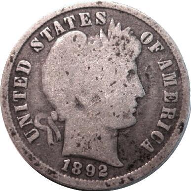 1892-Barber-Dime-For-Grading
