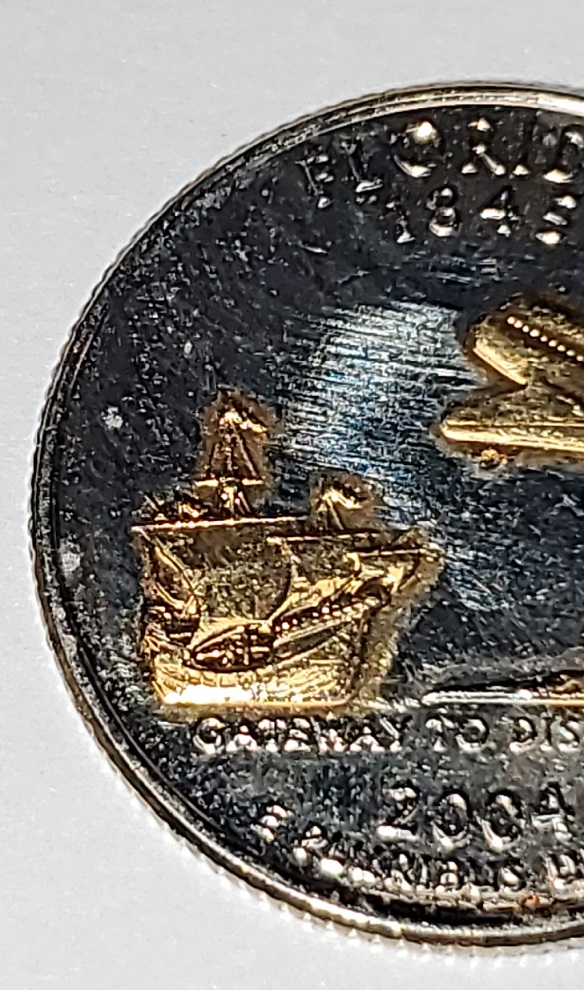 2004-Florida-Quarter-With-State-Specific-Designs-In-Gold