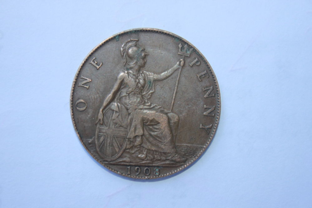 1908-Great-Brittian-One-Penny