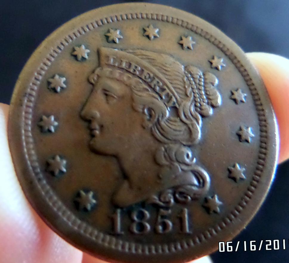 1851-Large-Cent-Need-Help-Grading-Please-: