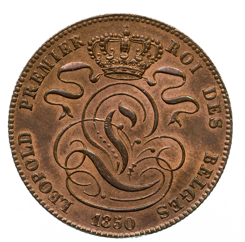 5-Centimes-1850-Belgium.-Dispute