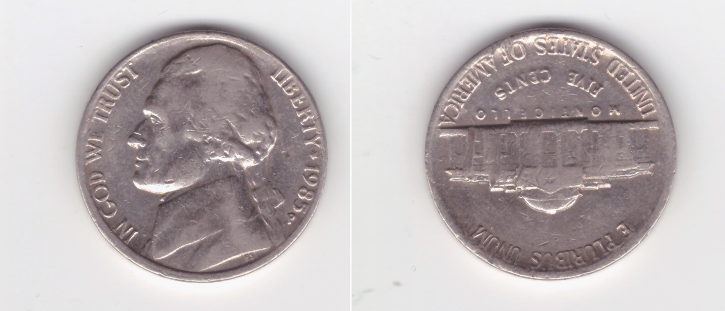 1985-Jefferson-Nickel-5-Cents-With-180-Rotated-Die-Error
