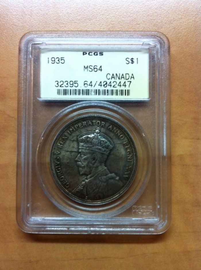 Odd-Toning-On-MS-64-1935-Dollar