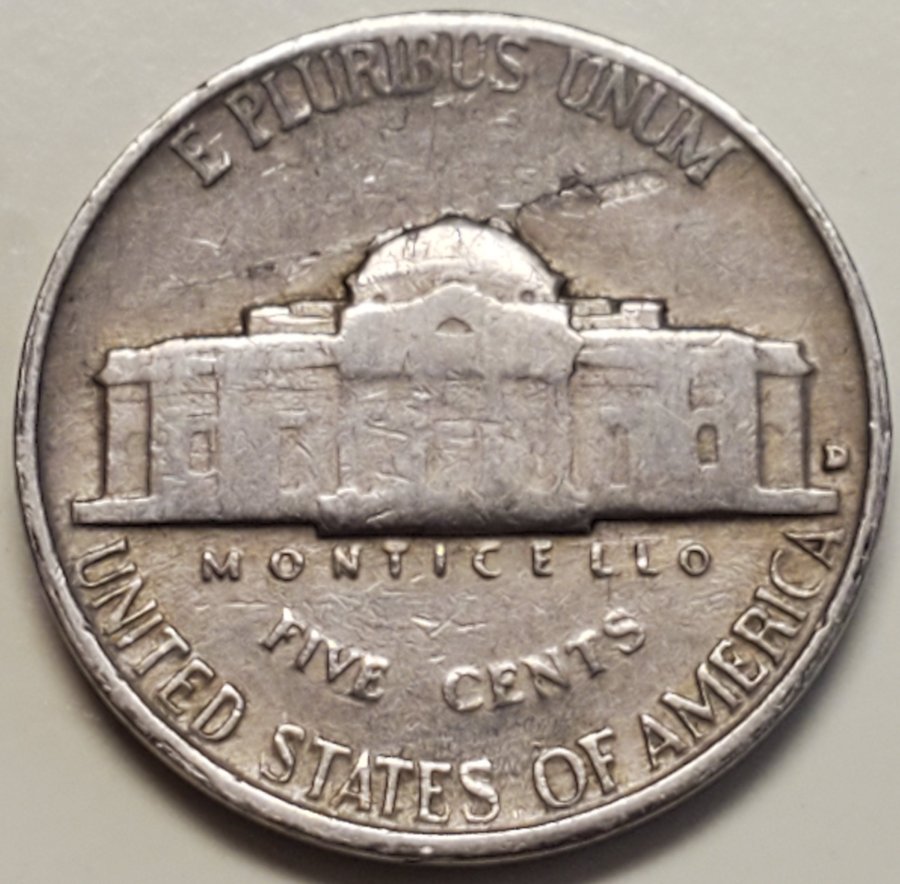 1957-D-Jefferson-Nickel---Lamination-Error?