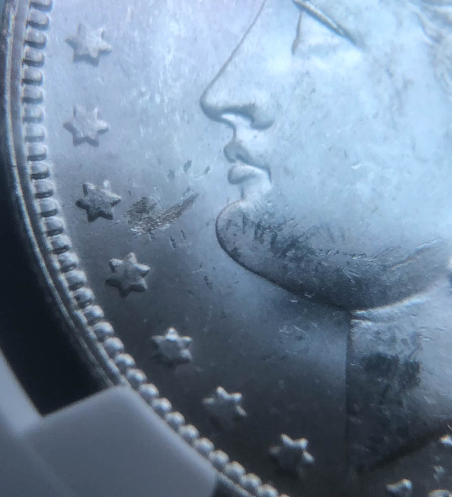 1888-O-Morgan-VAM-1A3-With-Gouge-Or-Strike-Through-In-Front-Of-Lips