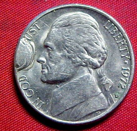 1972-D-Jefferson-Nickel-/--2-Coins--Identical-Cuds