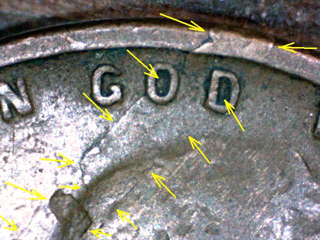 1934-Lincoln-Cent---Lamination-Or-Struck-Through-Something