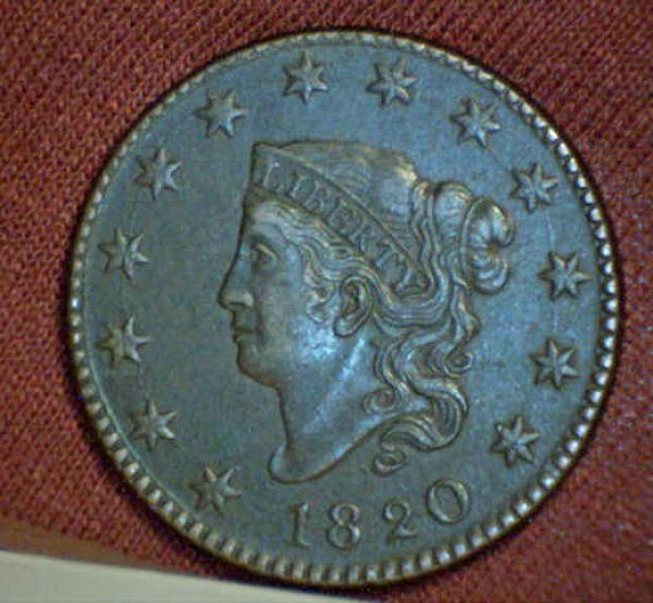1820-LD-Coronet-Large-Cent---Newcomb-#13-&-Advise