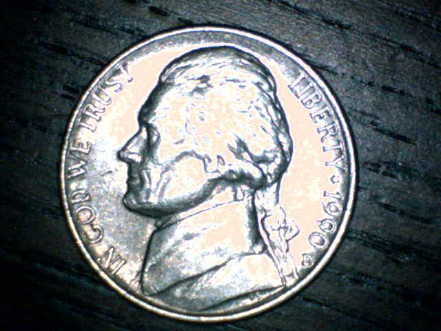 1990-D-Jefferson-Nickel-Wierd-Spot-On-Reverse