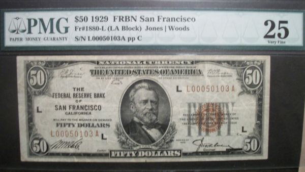 1929-$50-Small-Size-San-Francisco-Banknote-Fr.1880-L