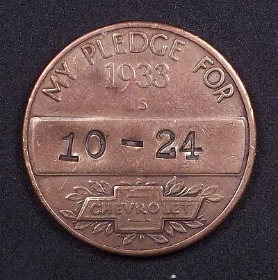 A-Chevrolet-Pledge-Token/1933