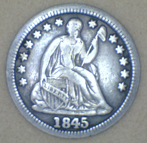 1845-Half-Dime