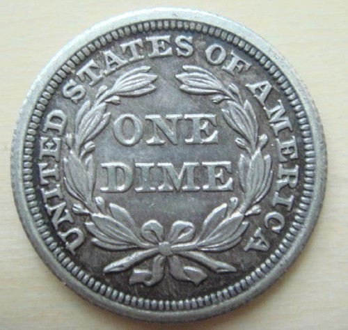 Grade-1845-Seated-Dime-W/Stars