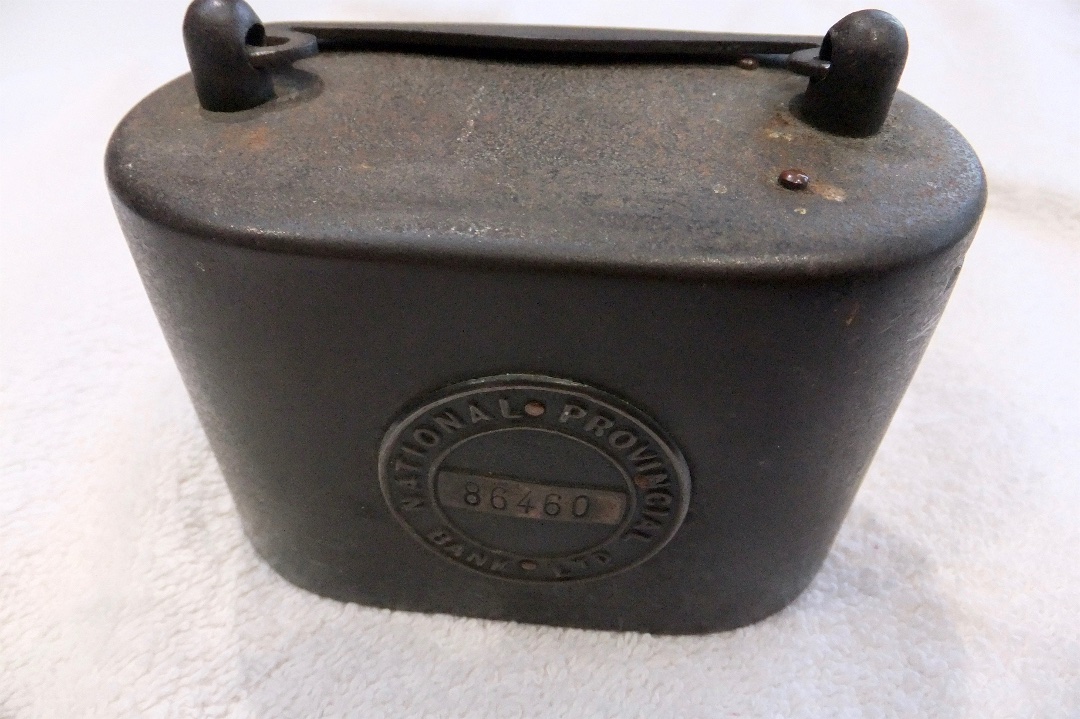 Old-Moneybox---National-Provincial-Bank--Full-But-No-Key-?