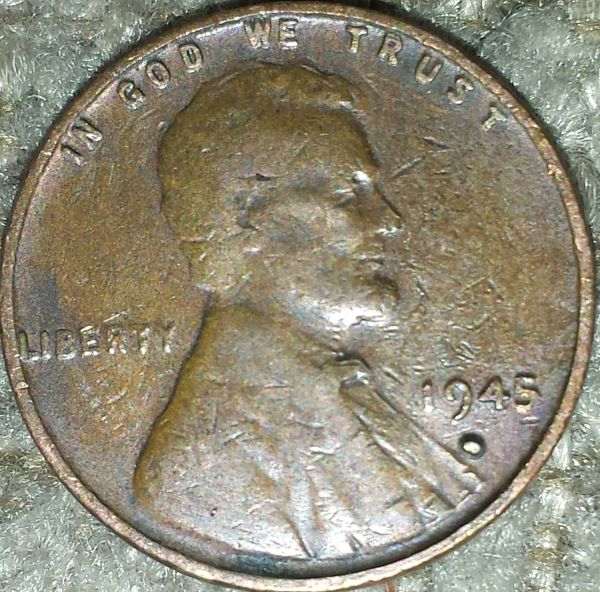 1945-Lincoln-Cent-With-Metal-Blob