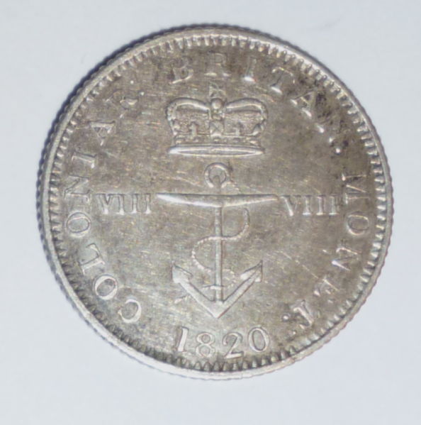 1820-British-West-Indies-1/8-Dollar
