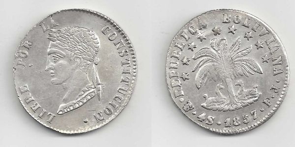 New-Acquisition---Bolivia,-4-Soles-1857