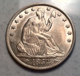 1854-0-Seated-Liberty-Half---Help-Grading-And-Is-It-Cleaned?