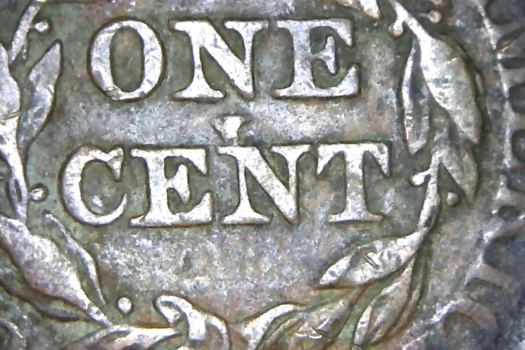 1853-Braided-Hair-Large-Cent,-Die-Chip-On-Reverse?