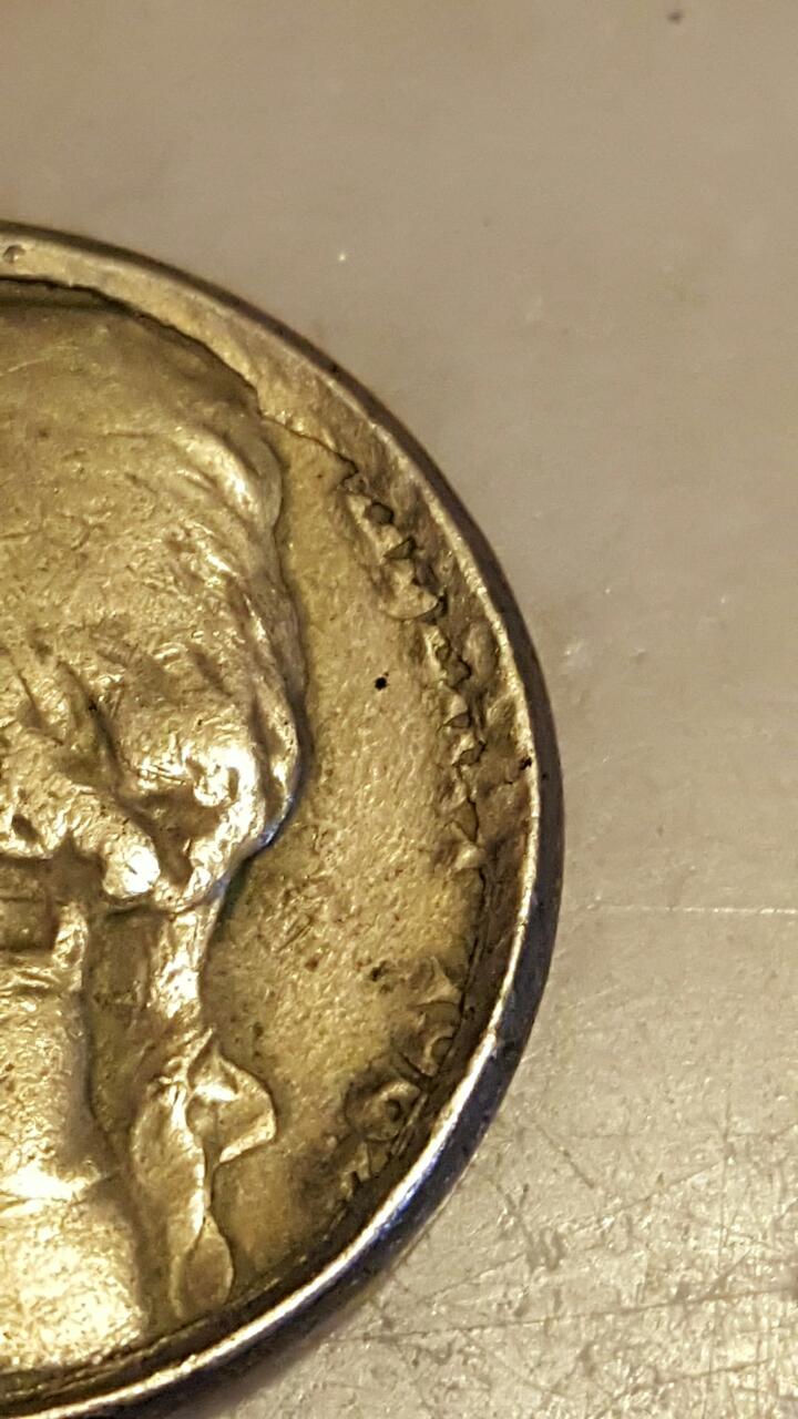 1964?-Jefferson-Nickel-With-Very-Strange-Defects/Damage?