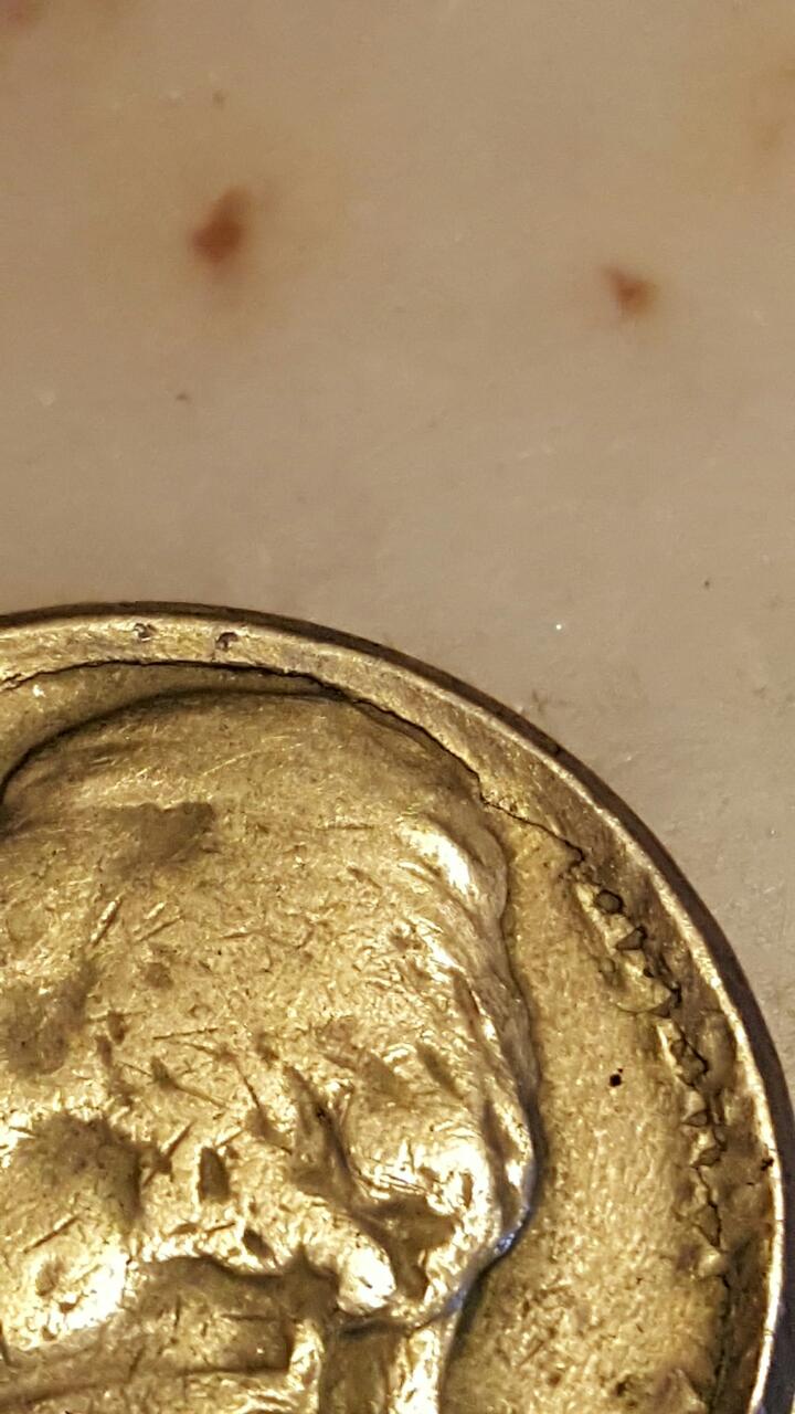 1964?-Jefferson-Nickel-With-Very-Strange-Defects/Damage?