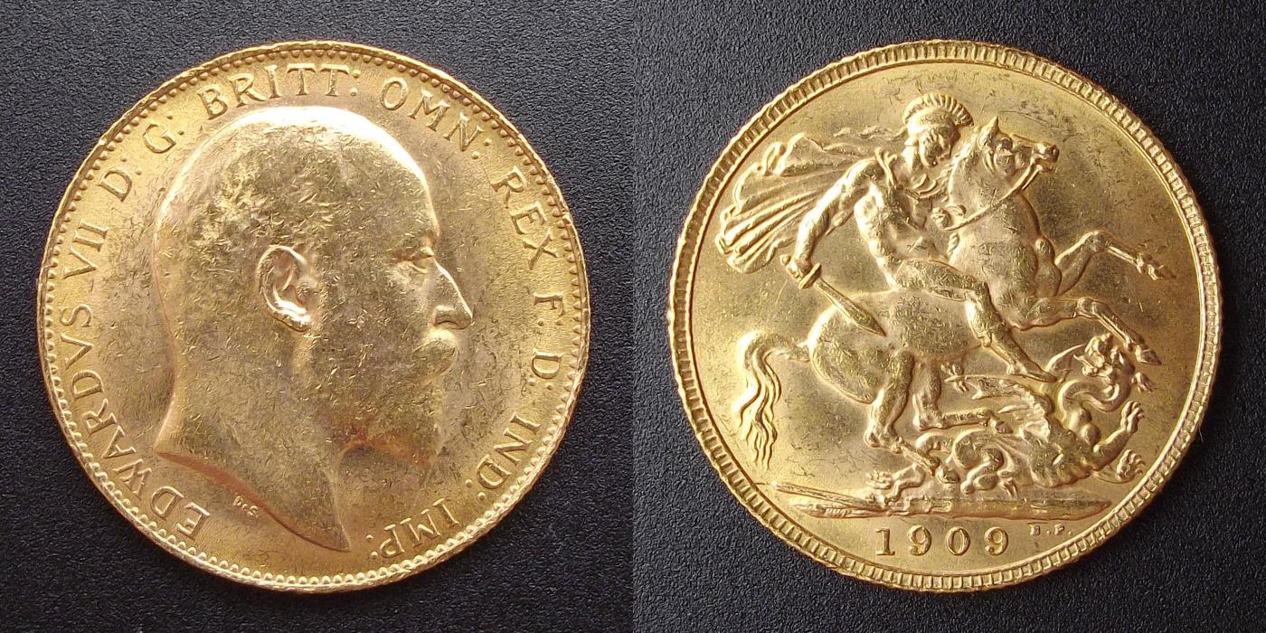 Edward-Sovereigns,-1910-P-And-1909