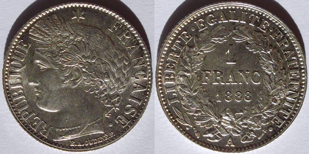1-Franc-[1888],-Ceres---Grading